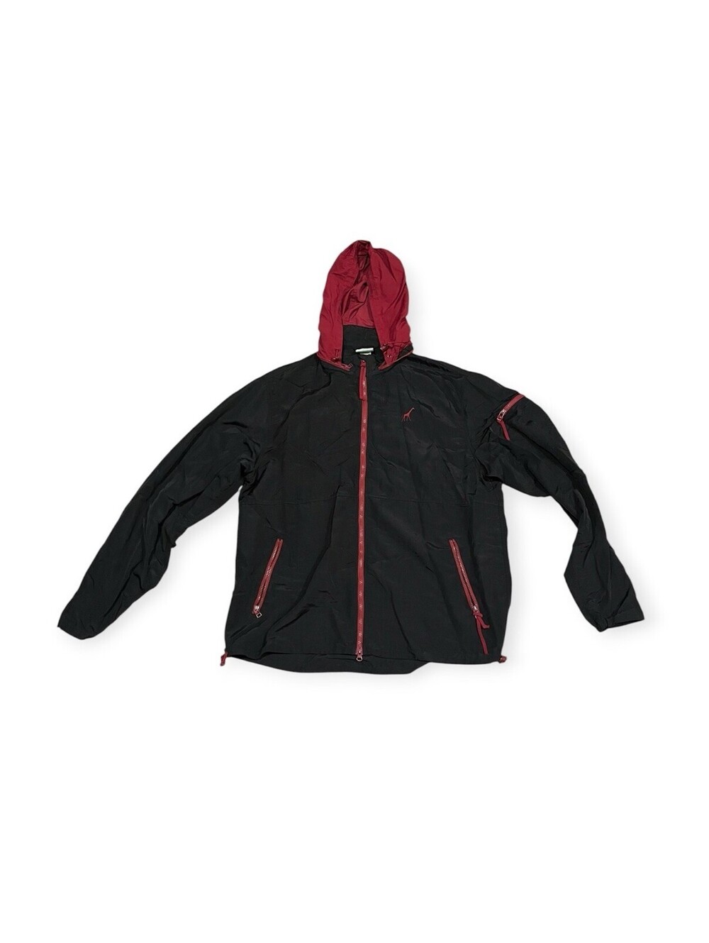 LRG Lifted Research Group Hooded Windbreaker Men's 3XL Black Red